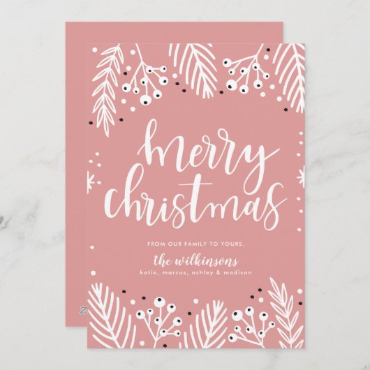 Frohe Weihnachten in Rosa (Vorne/Hinten)