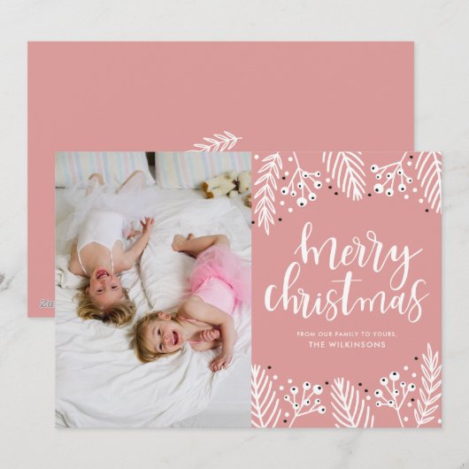 Frohe Weihnachten in Rosa (Vorne/Hinten)