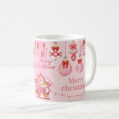 Frohe Weihnachten in Rosa Kaffeetasse (VorderseiteRechts)
