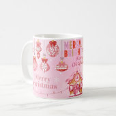 Frohe Weihnachten in Rosa Kaffeetasse (Vorderseite Links)