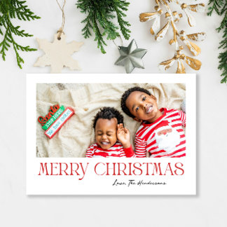 Frohe Weihnachten in Rot - minimalistische Fotokar