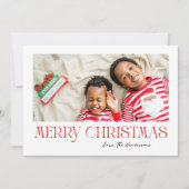 Frohe Weihnachten in Rot - minimalistische Fotokar (Vorderseite)