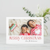 Frohe Weihnachten in Rot - minimalistische Fotokar (Stehend Vorderseite)