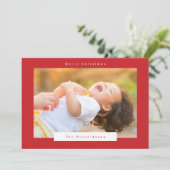 Frohe Weihnachten in rot-weißem Foto (Stehend Vorderseite)