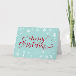 Frohe Weihnachten in roter Typografie auf Robin-Ei