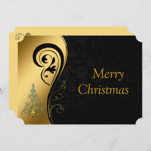 Frohe Weihnachten in Schwarz und Gold (Vorne/Hinten)