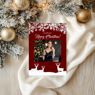 Frohe Weihnachten in tiefrot - Ihr Foto Postkarte