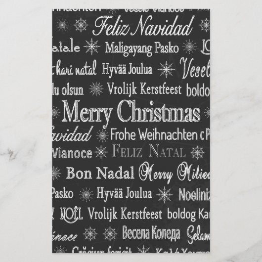 Frohe Weihnachten in verschiedenen Sprachen Briefpapier (Vorderseite)