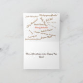 Frohe Weihnachten in verschiedenen Sprachen Gruß Karte (Innenseite)