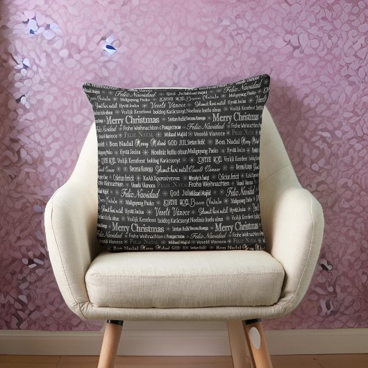 Frohe Weihnachten in verschiedenen Sprachen Kissen