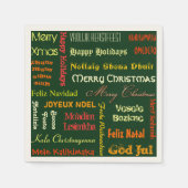 Frohe Weihnachten in verschiedenen Sprachen Serviette (Vorderseite)