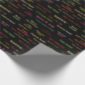 Frohe Weihnachten in verschiedenen Weltsprachen Geschenkpapier (Ecke)