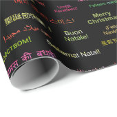 Frohe Weihnachten in verschiedenen Weltsprachen Geschenkpapier (Rolleneckpunkt)