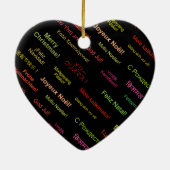 Frohe Weihnachten in verschiedenen Weltsprachen Keramik Ornament (Hinten)