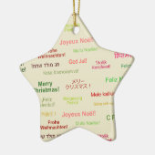 Frohe Weihnachten in verschiedenen Weltsprachen Keramik Ornament (Links)