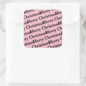 Frohe Weihnachten in wiederholtem Muster Quadratischer Aufkleber (Tasche)