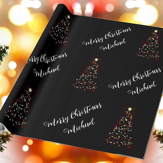 Frohe Weihnachten Individuelle Name Elegant Person Geschenkpapier