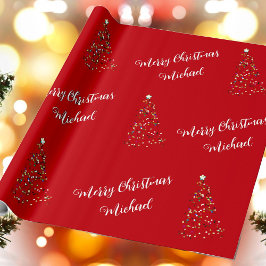 Frohe Weihnachten Individuelle Name Elegant Person Geschenkpapier