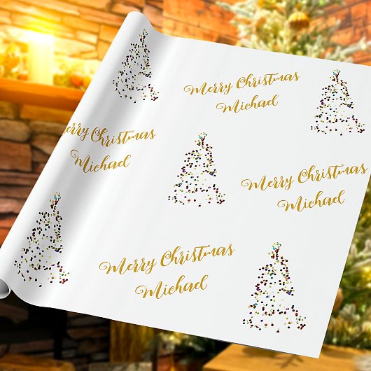 Frohe Weihnachten Individuelle Name Elegant Person Geschenkpapier