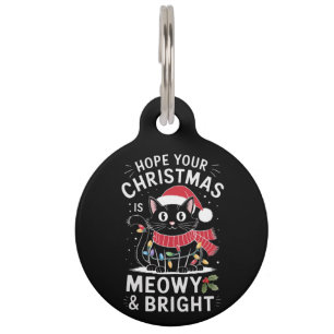 Frohe Weihnachten ist maunzend und hell Katze Xmas Haustiermarke