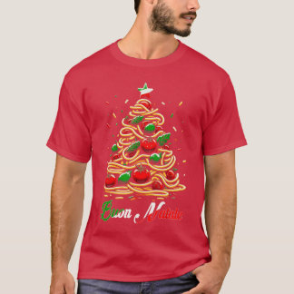 Frohe Weihnachten Italian Pasta Christmasbaum Weih T-Shirt