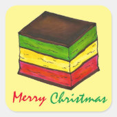 Frohe Weihnachten Italienische Bäckerei Rainbow Co Quadratischer Aufkleber (Vorderseite)