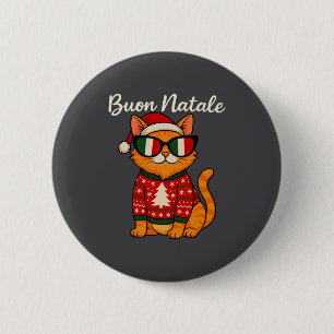 Frohe Weihnachten Italienische Katze Weihnachten, Button