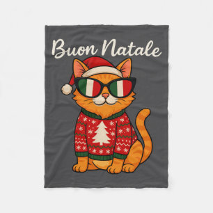Frohe Weihnachten Italienische Katze Weihnachten, Fleecedecke