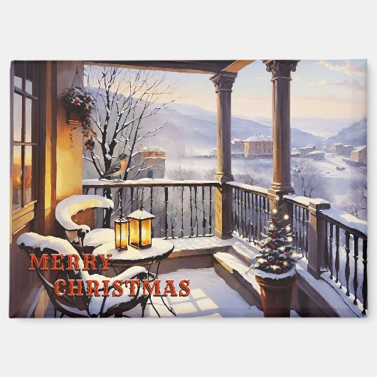 Frohe Weihnachten Italienischer Balcony Magnet (Vorderseite)