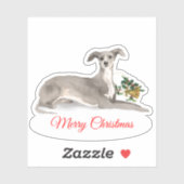 Frohe Weihnachten Italienischer Greyhound Custom-C Aufkleber (Blatt)