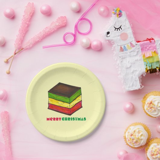 Frohe Weihnachten Italienischer Regenbogen Sieben Pappteller (Party)