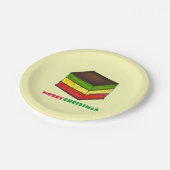 Frohe Weihnachten Italienischer Regenbogen Sieben Pappteller (Schrägansicht)