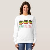 Frohe Weihnachten Italienischer Regenbogen Sieben Sweatshirt (Vorne ganz)