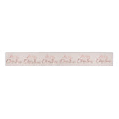 Frohe Weihnachten Ivory Pastel Pink Roe Gold Ripsband (Vorderseite)