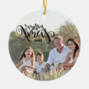 Frohe Weihnachten Jahr Textvorlage Benutzerfoto Keramik Ornament