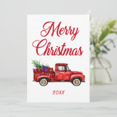 Frohe Weihnachten Jahr Vintage Red Truck Geschenke (Stehend Vorderseite)