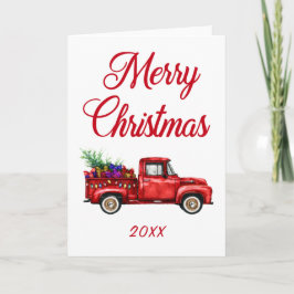 Frohe Weihnachten Jahr Vintage Red Truck Geschenke Karte