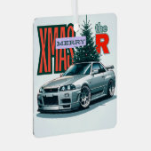 Frohe Weihnachten - (JDM Legends) Ornament Aus Metall (Vorderseite Rechts)