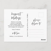 Frohe Weihnachten je, Foto Grußposten Postkarte (Rückseite)