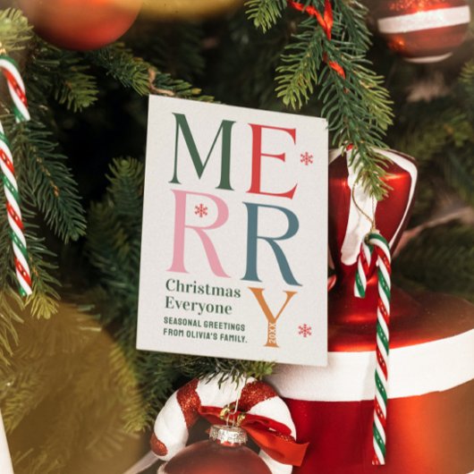 Frohe Weihnachten Jeder feierliche Retro Typografi Einladung