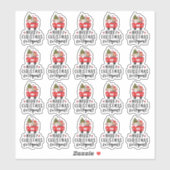 Frohe Weihnachten Jeder Niedlich Santa Truck Aufkleber (Blatt)