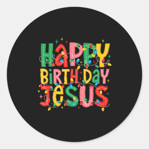 Frohe Weihnachten Jesus Alles Gute zum Geburtstag Runder Aufkleber