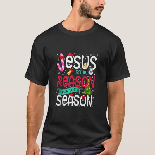 Frohe Weihnachten Jesus Grund für die Jahreszeit W T-Shirt (Vorderseite)