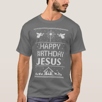 Frohe Weihnachten Jesus hässlicher Weihnachtsschwe T-Shirt