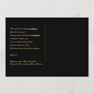 Frohe Weihnachten John 3:8 Bible Verse Postcard Programm