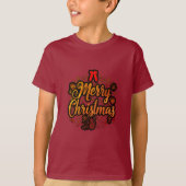 "Frohe Weihnachten: Jolly Santa & Festive Bow Desi T-Shirt (Vorderseite)