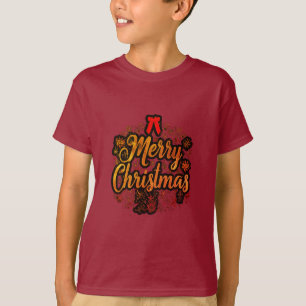 "Frohe Weihnachten: Jolly Santa & Festive Bow Desi T-Shirt