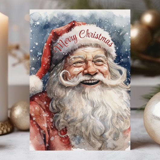 Frohe Weihnachten Jolly Watercolor Weihnachtsmann