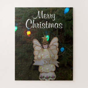 Frohe Weihnachten JOY Angel Holiday Lights Puzzle