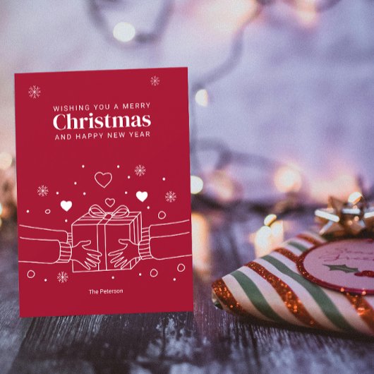 Frohe Weihnachten | Joy Giving Line Art Gruß Karte